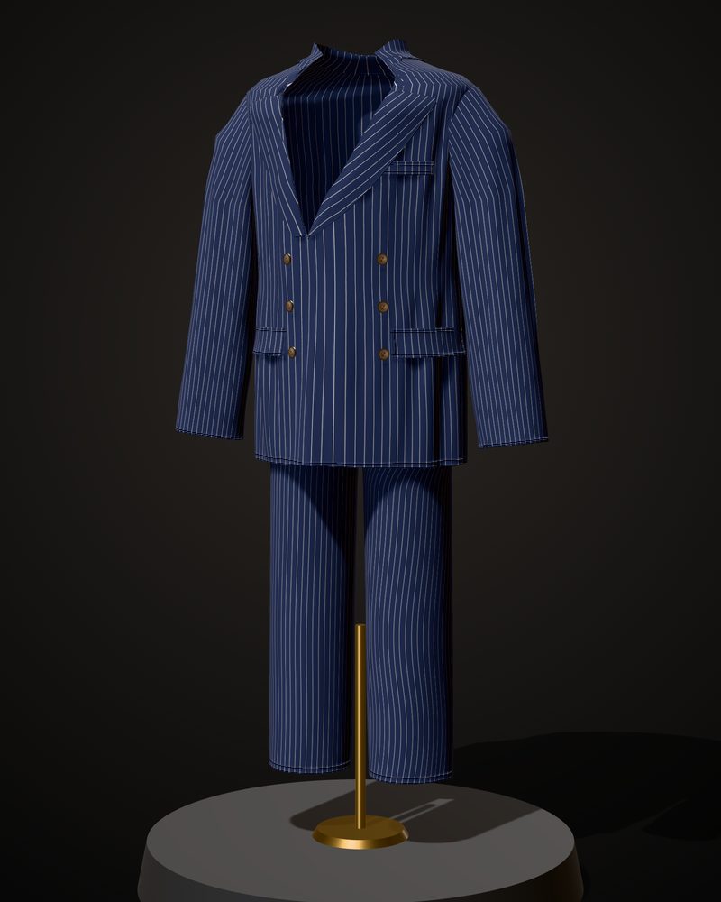 Double breasted Suit, photographed in the Atelier